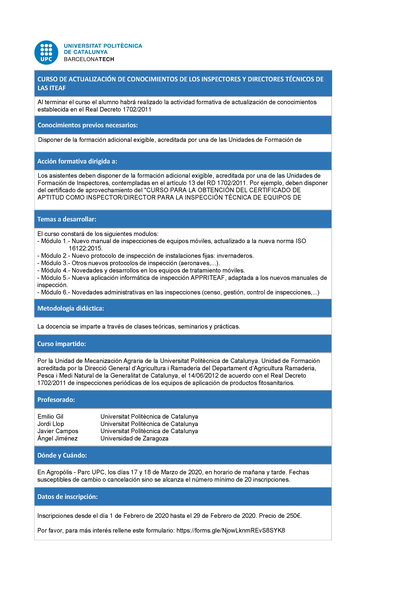 Curso actualizacion ITEAF
